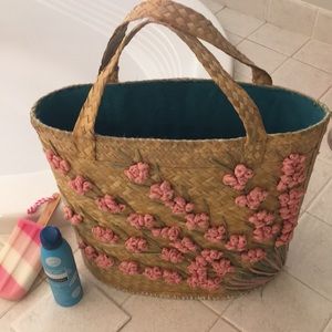 Vintage straw tote